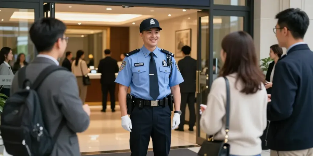 Security Guard ensuring a safe environment at a local event as a trusted provider