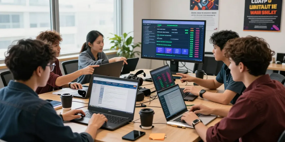 Dynamic online betting community analyzing 토토사이트 검증 먹튀스팟 with multiple screens and collaborative discussions.