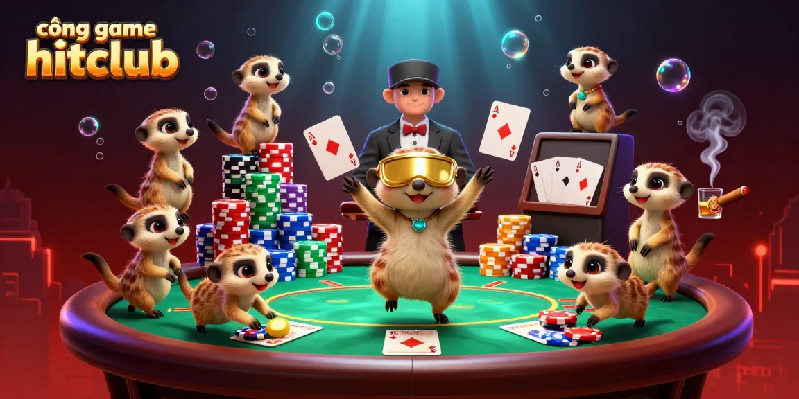 Engage with cổng game hitclub as meerkats operate a vibrant casino in this lively scene.