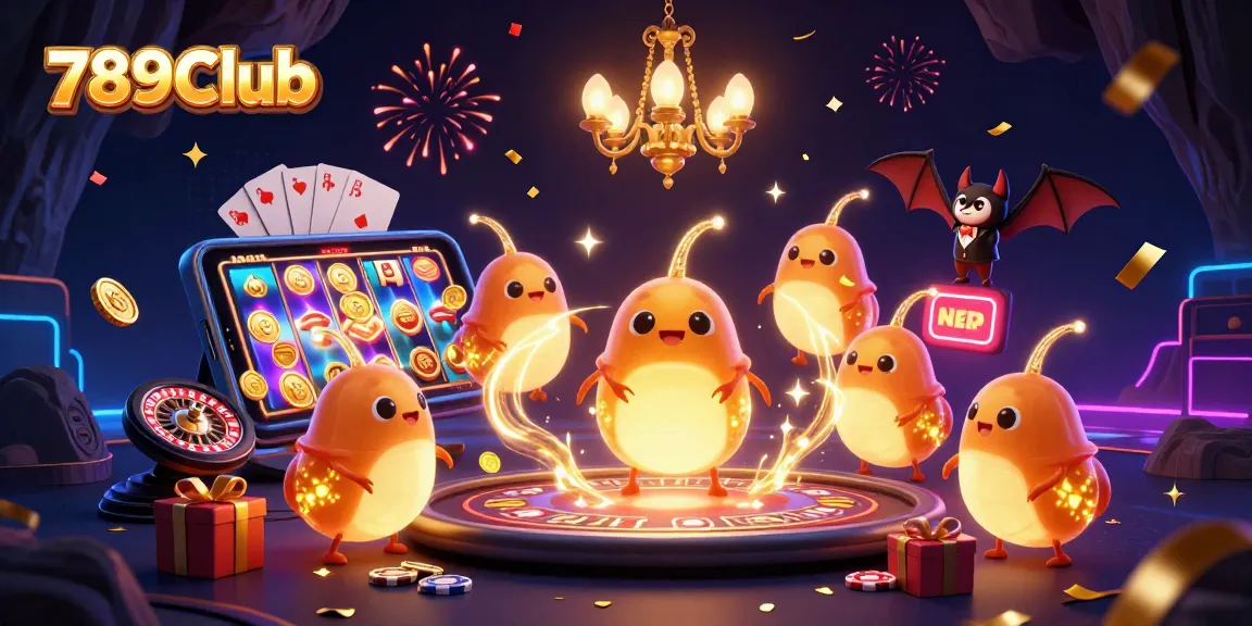 Experience the excitement of 789Club with a vibrant illustration of a casino scene alive with fun and gaming.
