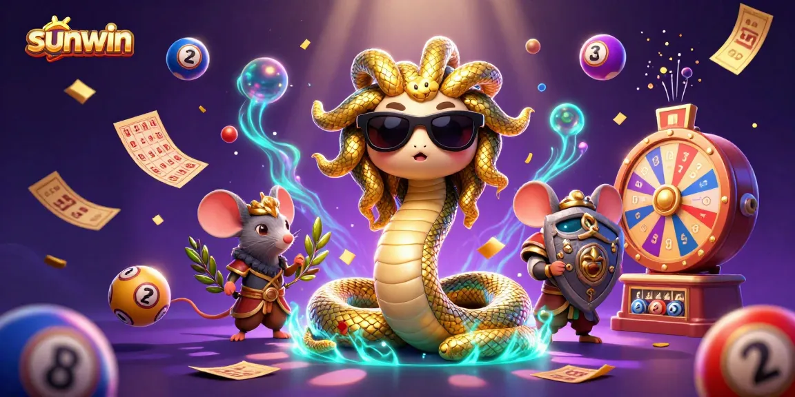 Engage with sunwin's thrilling gameplay featuring Medusa, a warrior mouse, and a vibrant lottery scene.